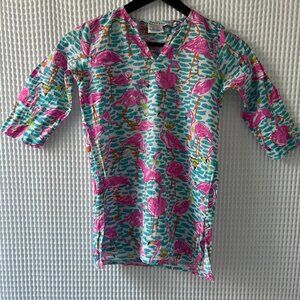 Gretchen Scott girl's flamingo print tunic/dress